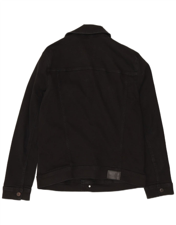 Hollister Herre denimjakke UK 36 Lille sort bomuld