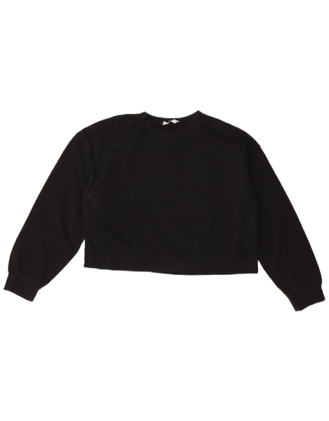 Zara Womens Crop Sweatshirt Jumper UK 14 Medium Sort Bomuld