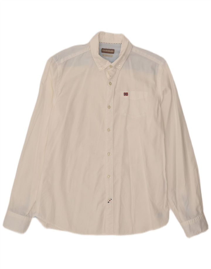 Napapijri Herre Slim Fit skjorte Medium White