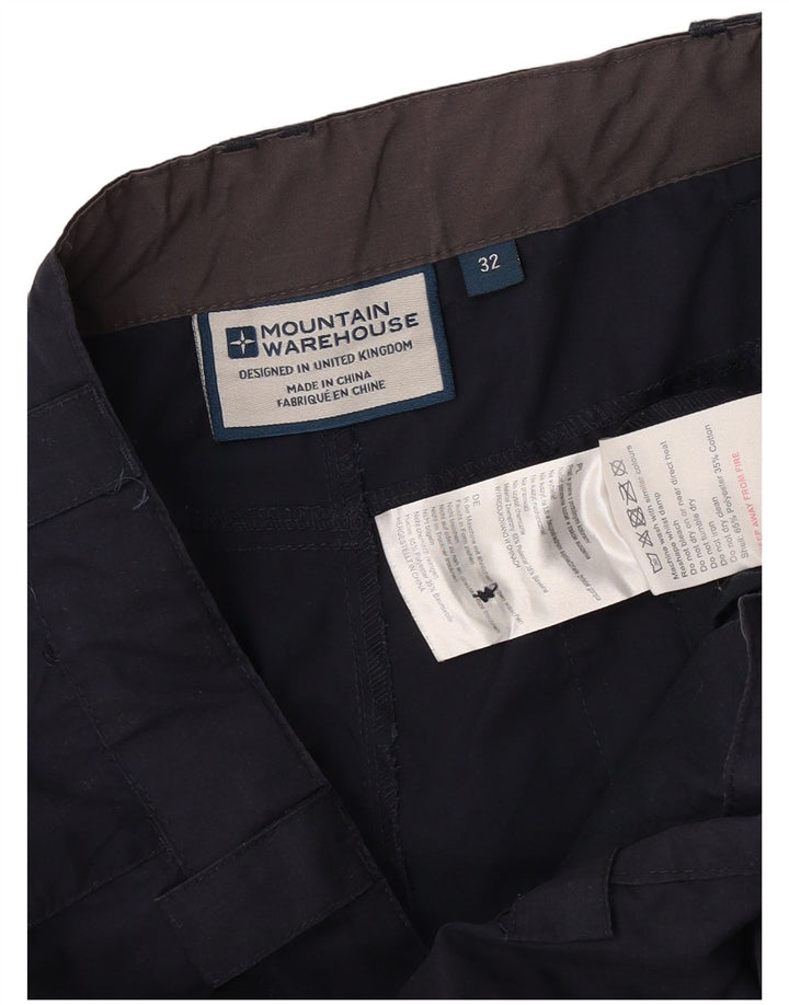 Mountain Warehouse Herre Cargo Bermuda Shorts W32 Medium Navy Blue Polyester