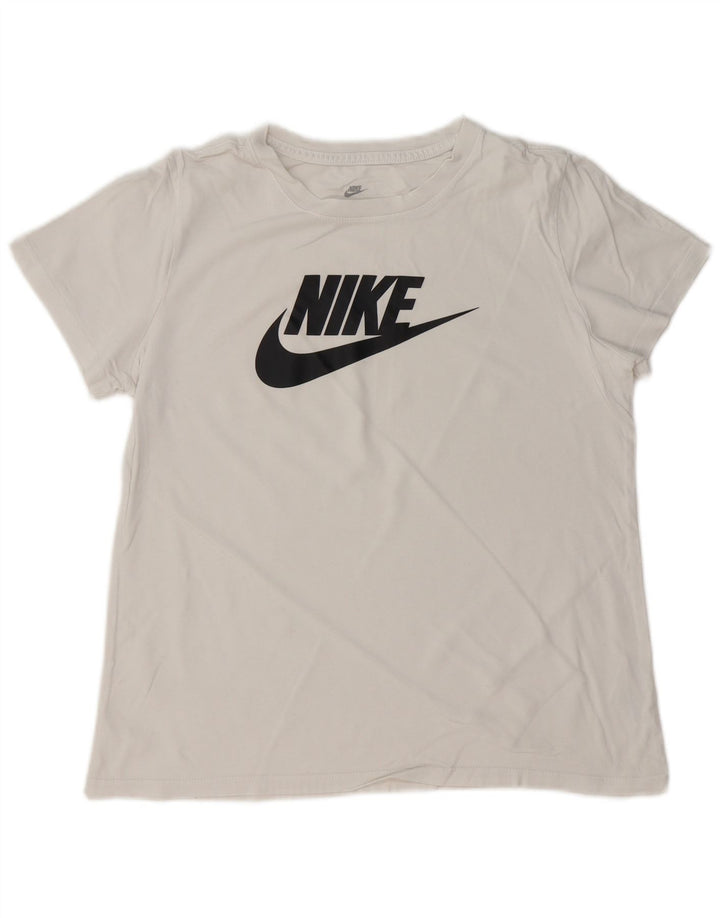 Nike grafisk T-shirt top til kvinder DK 14 Stor hvid bomuld