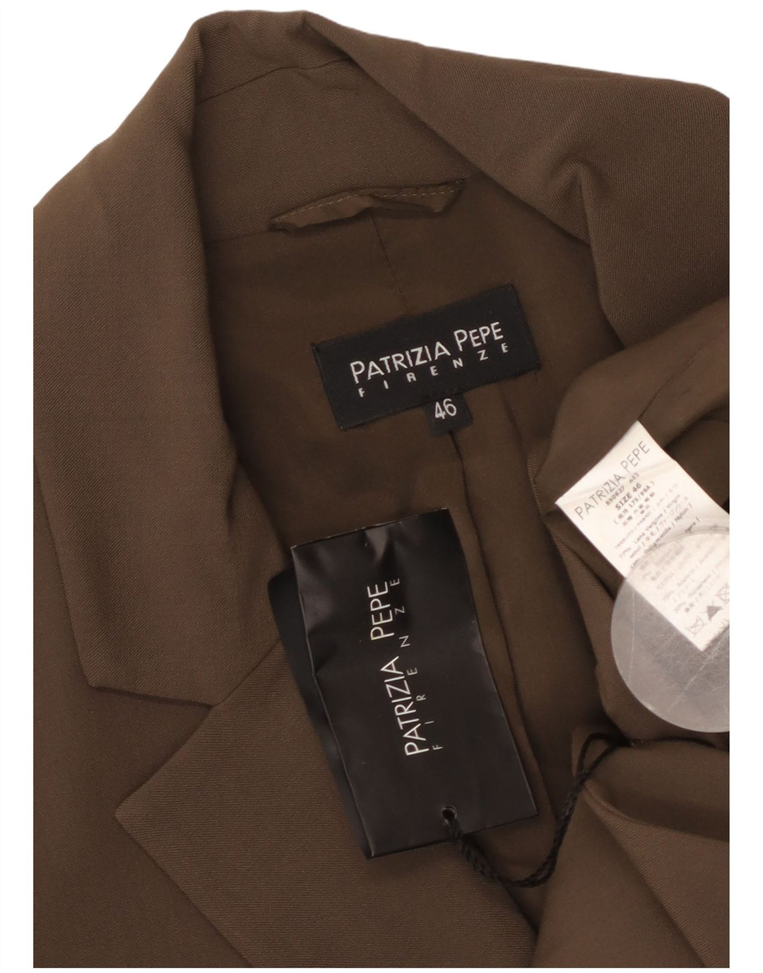PATRIZIA PEPE Dame 2-knaps blazerjakke IT 46 Stor brun jomfruuld