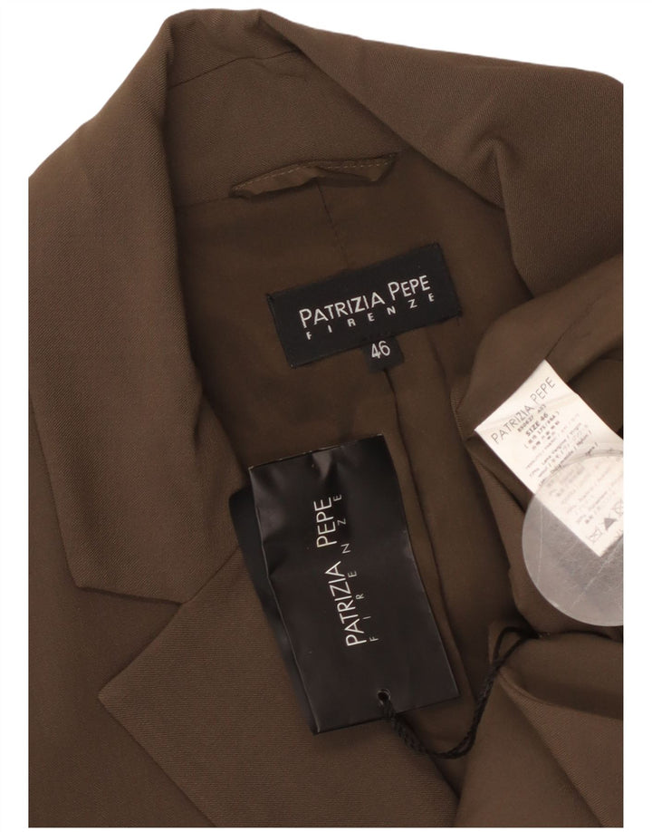 PATRIZIA PEPE Dame 2-knaps blazerjakke IT 46 Stor brun jomfruuld