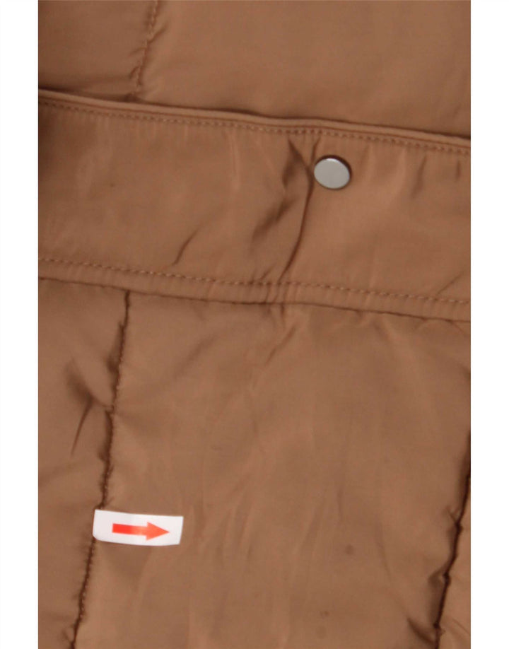 Hobbs polstret frakke til kvinder UK 8 Small Brown Colourblock Polyester