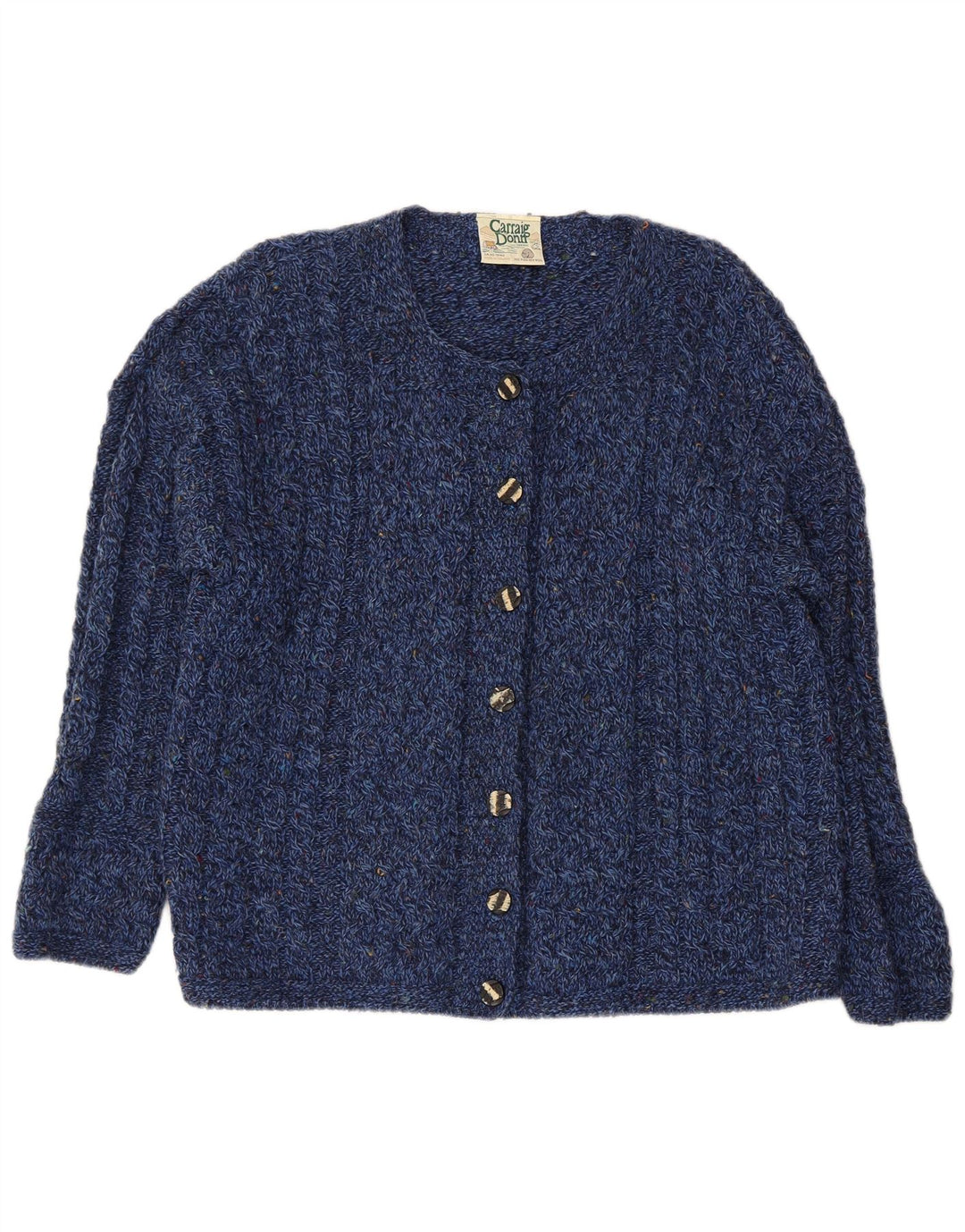 CARRAIG DONN Dame cardigan sweater UK 16 Large Navy Blue Flecked