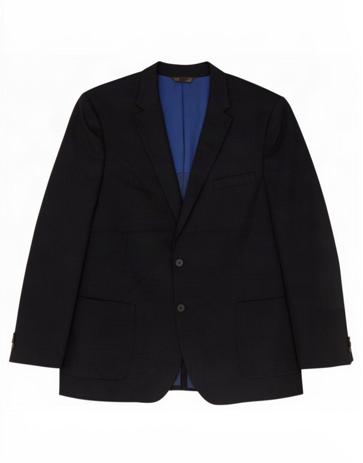 Marks & Spencer Herre 2-knaps blazerjakke UK 48 2XL Marineblå polyester