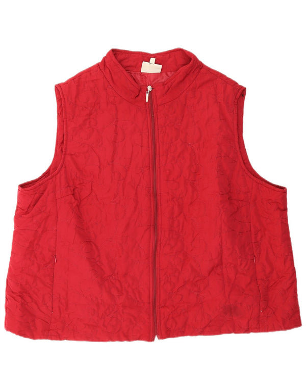 Marks & Spencer Womens Autograph Gilet UK 26 5XL Red Floral Polyester