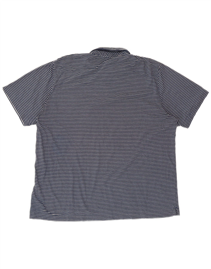 VINEYARD VINES Herre Classic Fit Polo Shirt XL Navy Blue Pinstripe Cotton