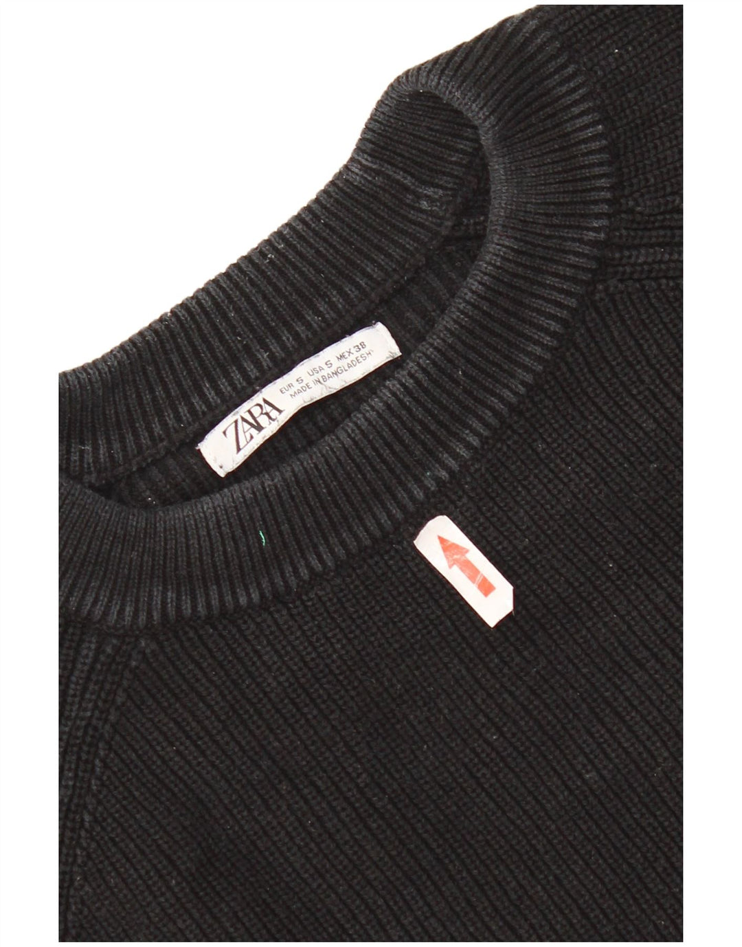 Zara Herre sweater med rund hals, lille sort bomuld