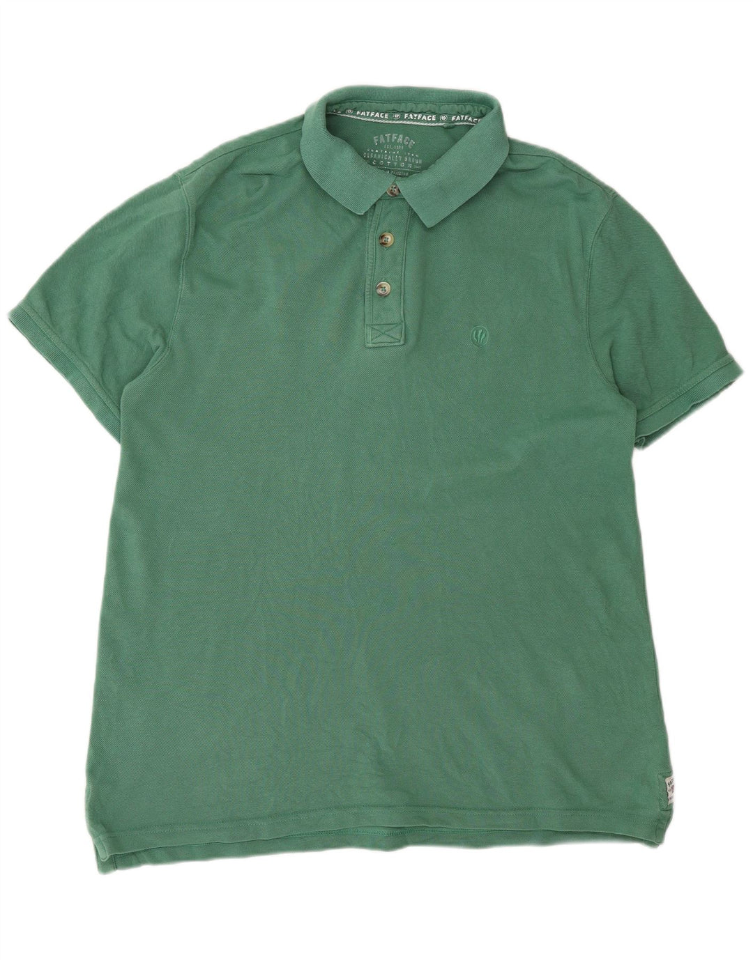 FAT FACE Mens Polo Shirt Medium Green Cotton