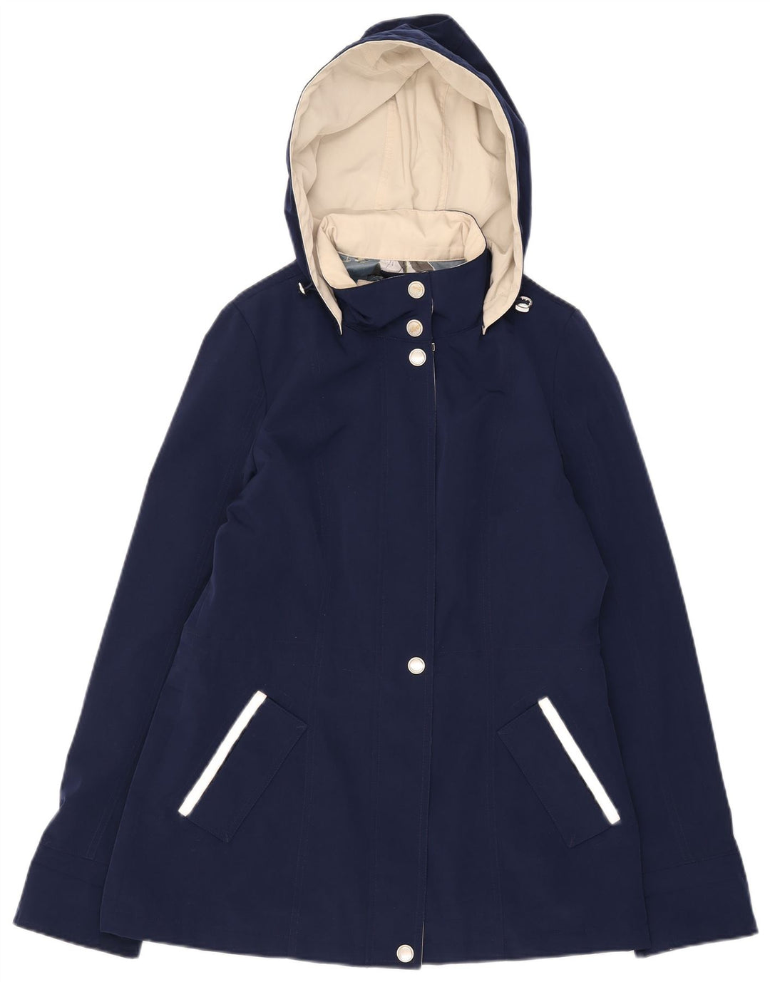 Nautica vindjakkejakke med hætte til kvinder UK 14 Mellem marineblå polyester