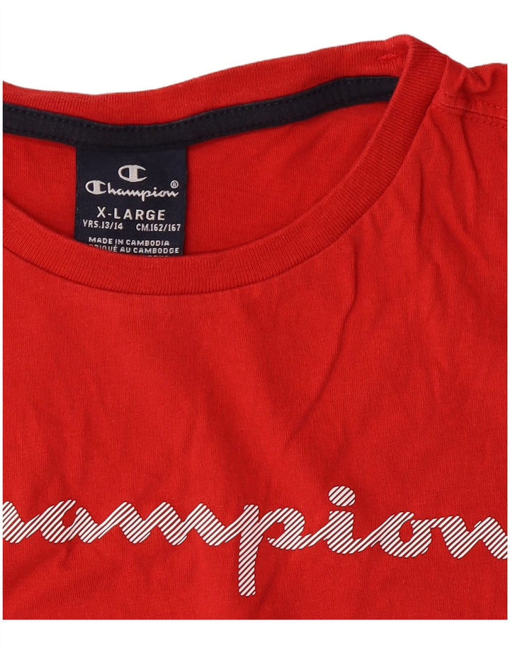 Champion Drenge Grafisk Vest Top 13-14 år XL Rød