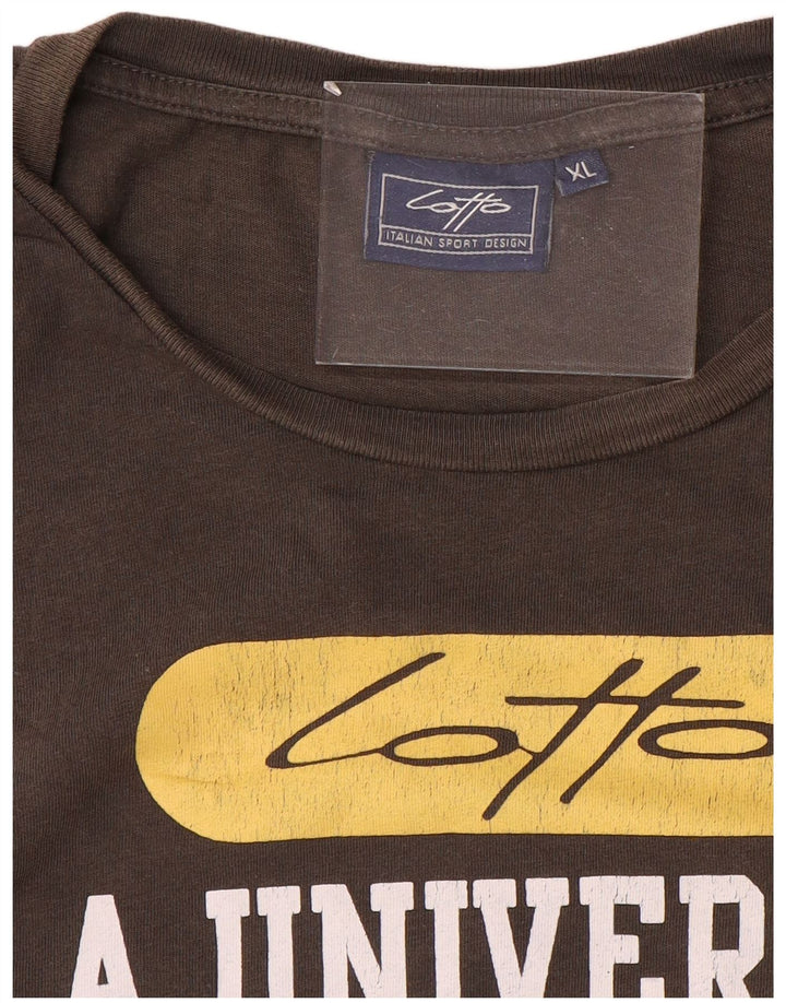LOTTO Herre Grafisk T-Shirt Top XL Brun