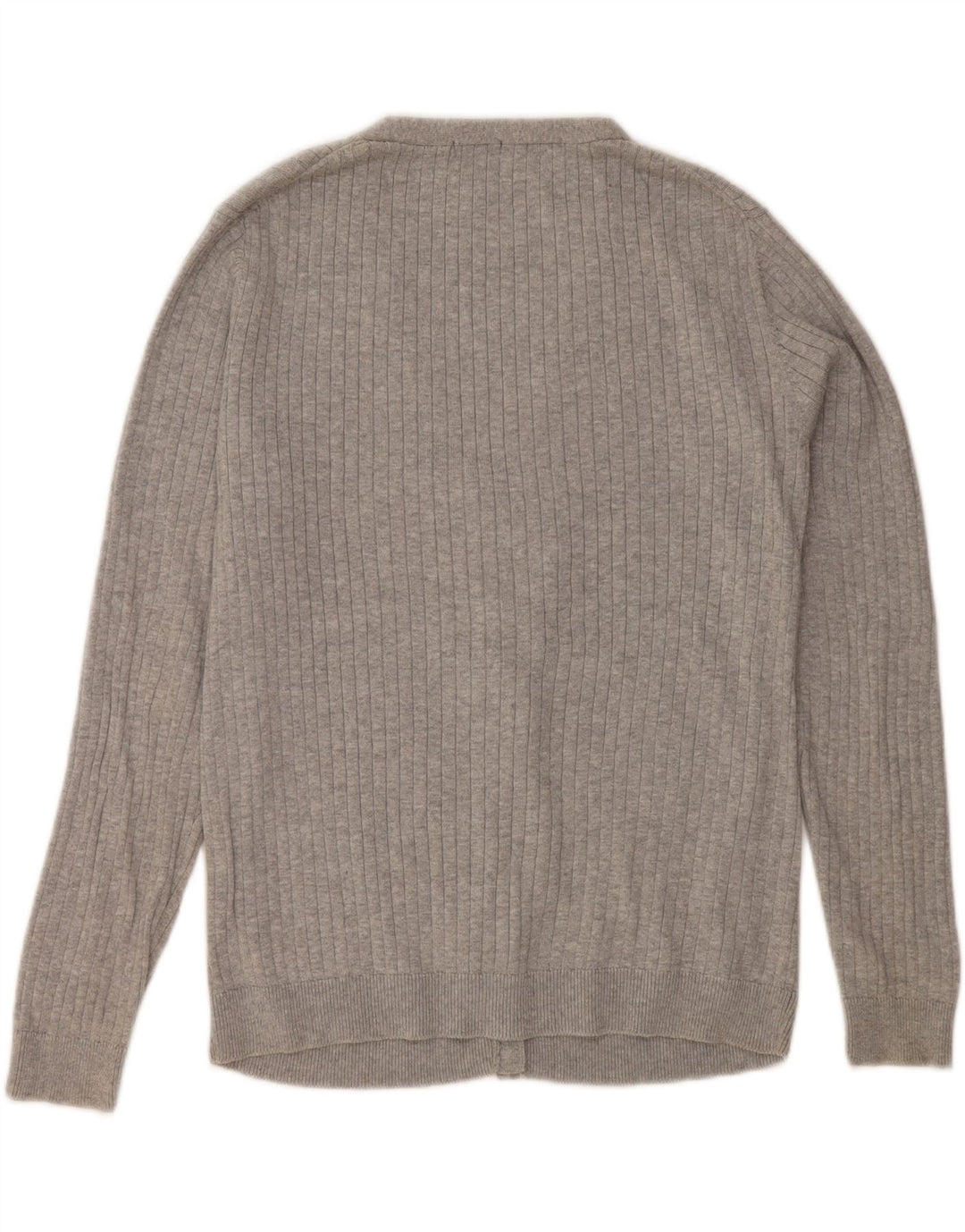 IZOD Womens Cardigan Sweater UK 16 Large Grey Cotton Vintage Izod and Second-Hand Izod from Messina Hembry 