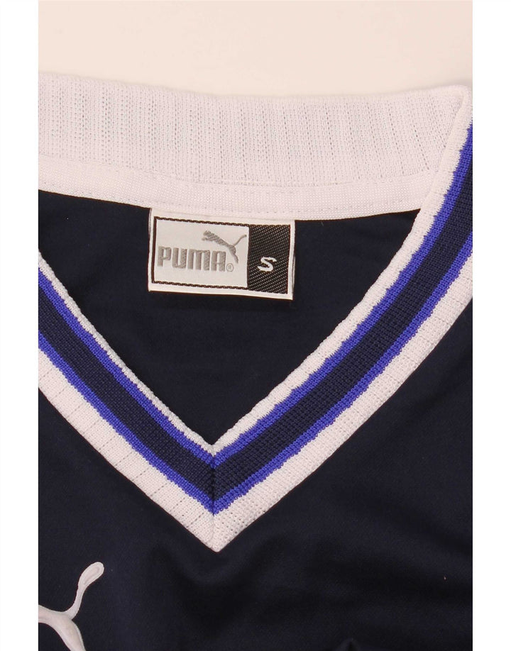 Puma Herre grafisk T-shirt Top Lille marineblå Colourblock Polyester