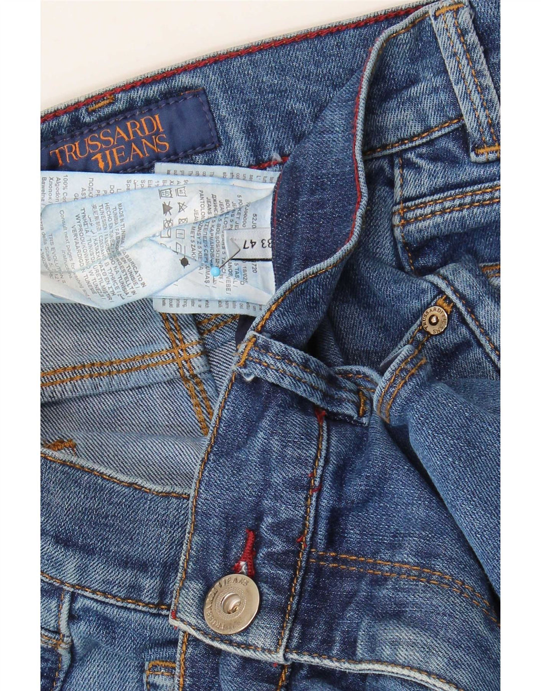 Trussardi Herre Slim Jeans W33 L30 Blå Bomuld