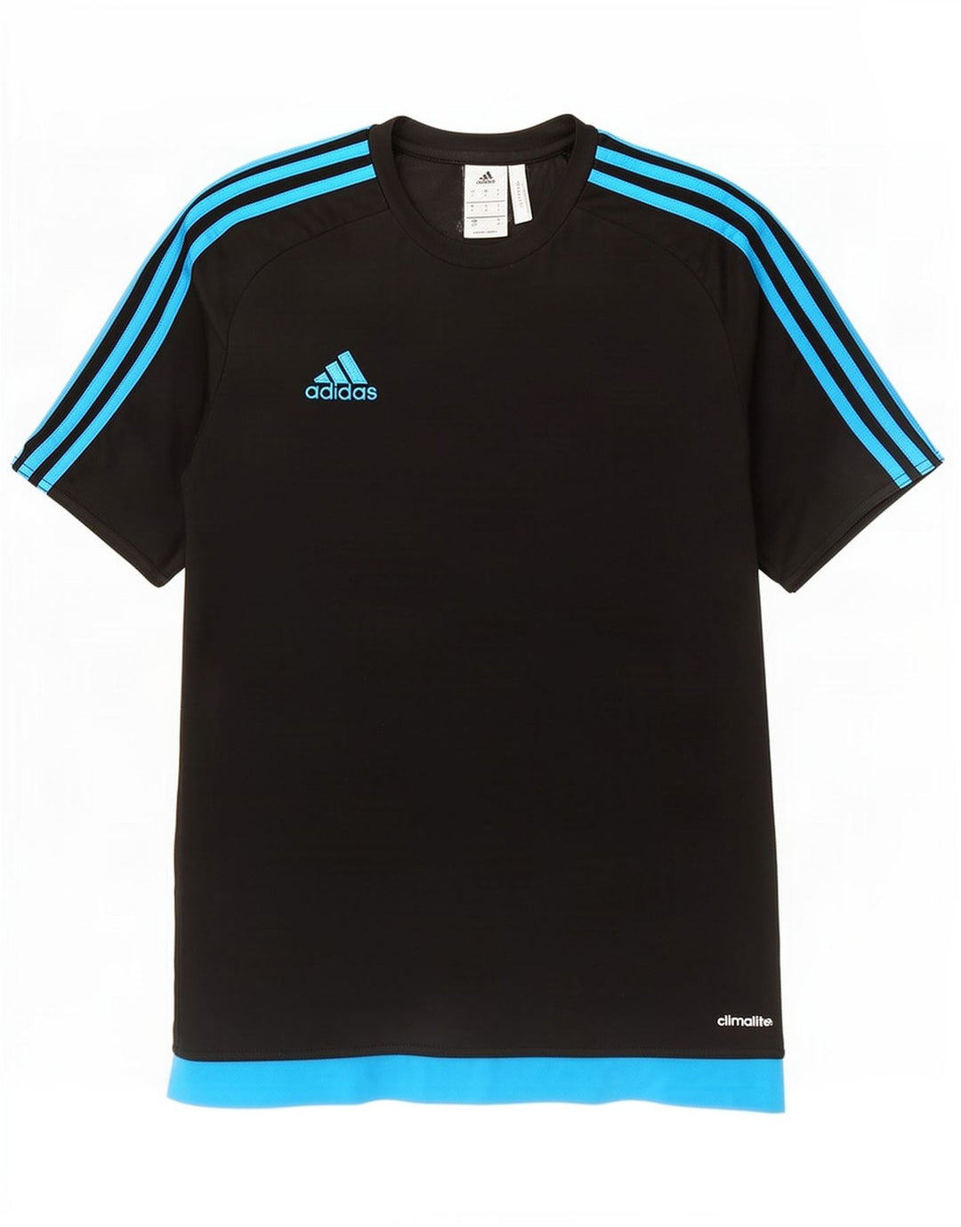 Adidas Herre Climalite T-Shirt Top Lille Sort Colourblock Polyester