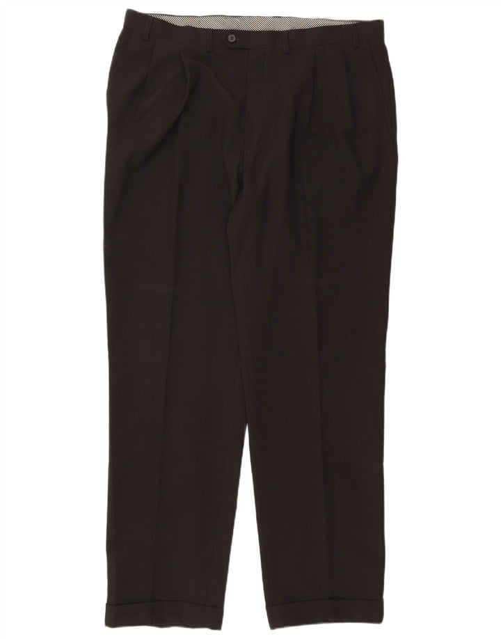 Marks & Spencer Herre Pegged Suit Bukser W40 L33 Sort Polyester