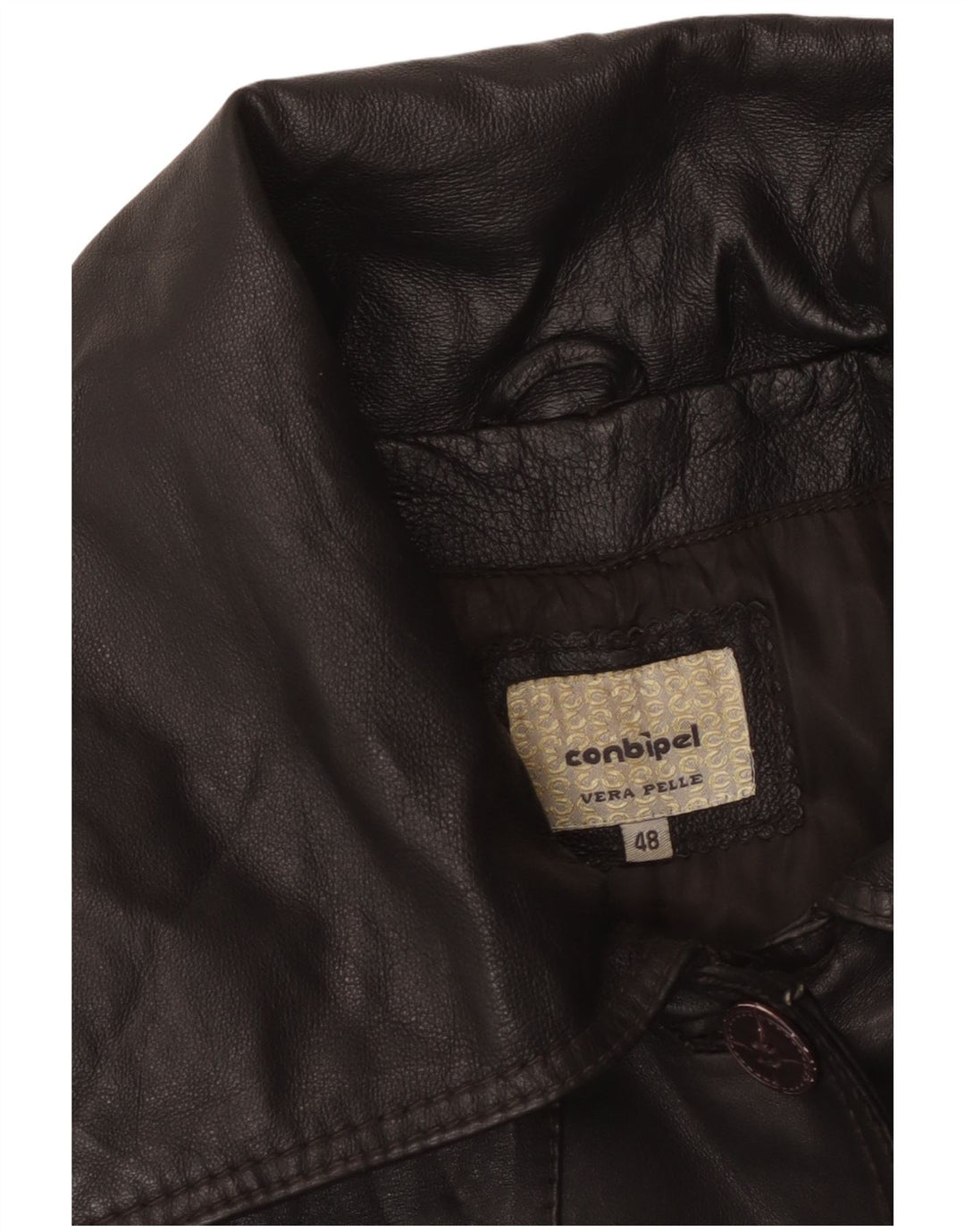 Conbipel Dame Læder Frakke IT 48 XL Sort Læder