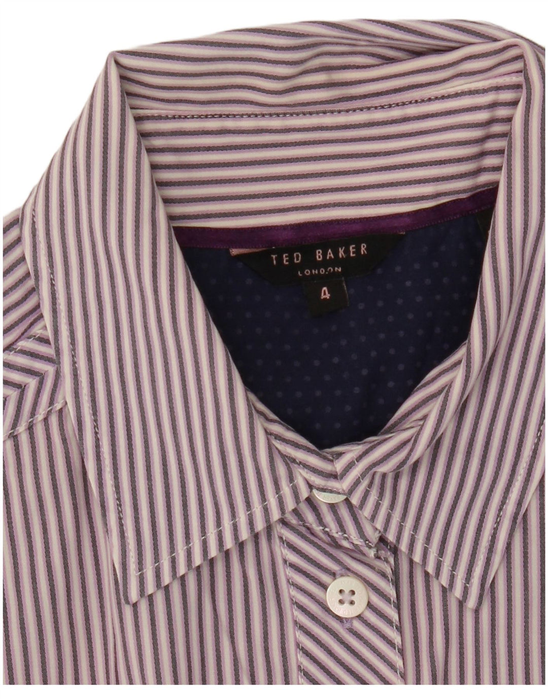 Ted Baker Dameskjorte Str. 4 Stor Lilla Stribet
