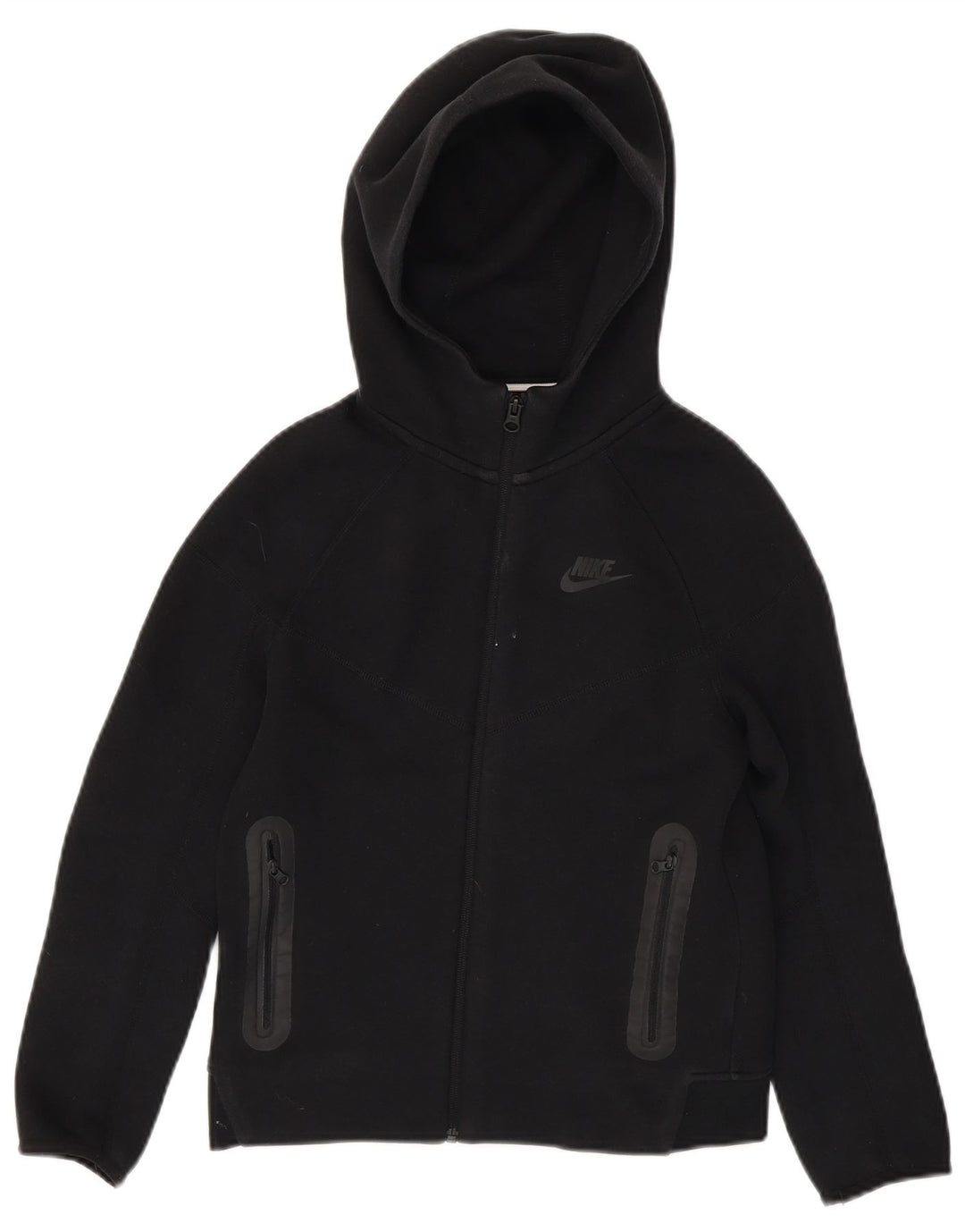 Nike hættetrøje med lynlås til drenge 10-11 år Medium Sort bomuld