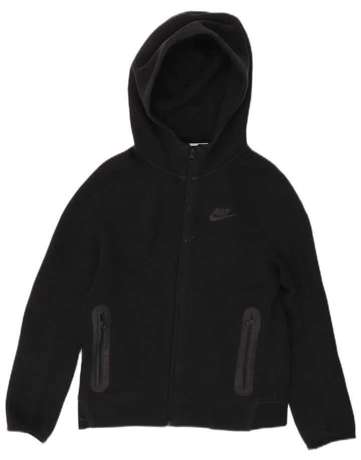 Nike hættetrøje med lynlås til drenge 10-11 år Medium Sort bomuld