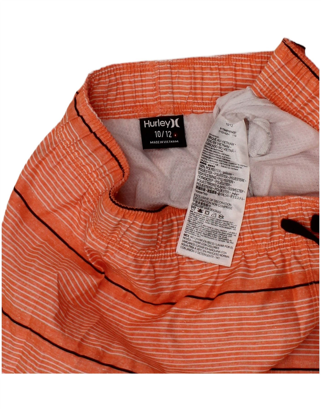 HURLEY Badeshorts til drenge 10-11 år orange stribet polyester