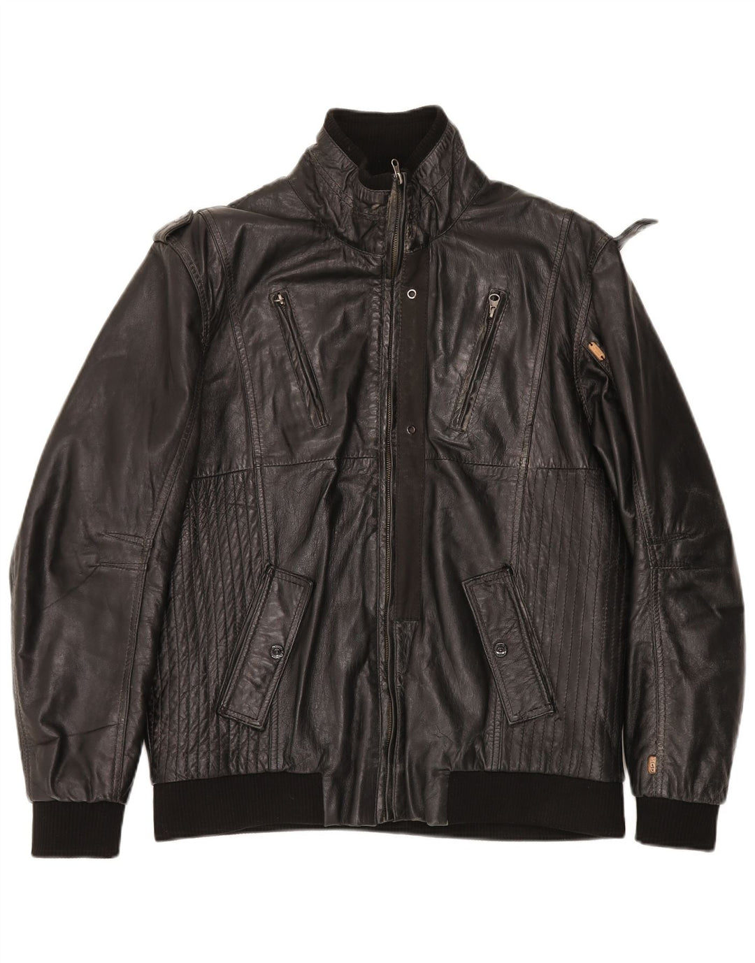 Vintage herre læderjakke UK 42 XL sort læder