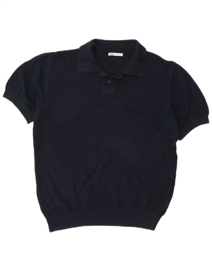 Zara herre poloshirt Medium Navy Blue