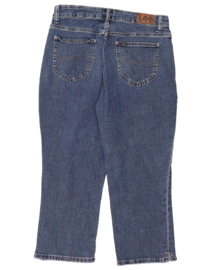 LEE Dame Capri Jeans US 10 Large W30 L21 Blå Bomuld