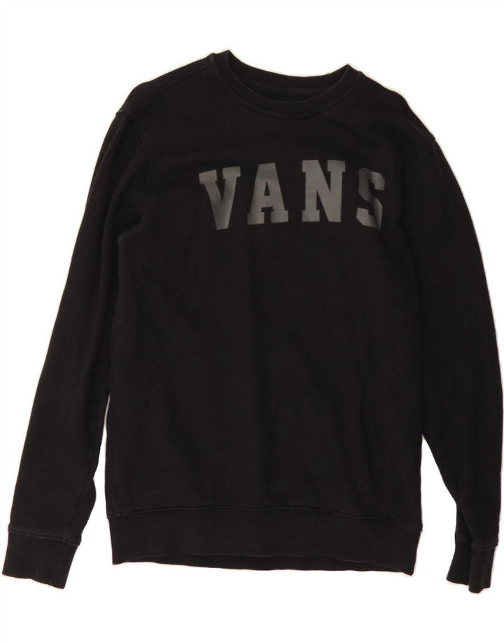 VANS Mens Graphic Sweatshirt Jumper Small Black Cotton Vintage Vans and Second-Hand Vans from Messina Hembry 