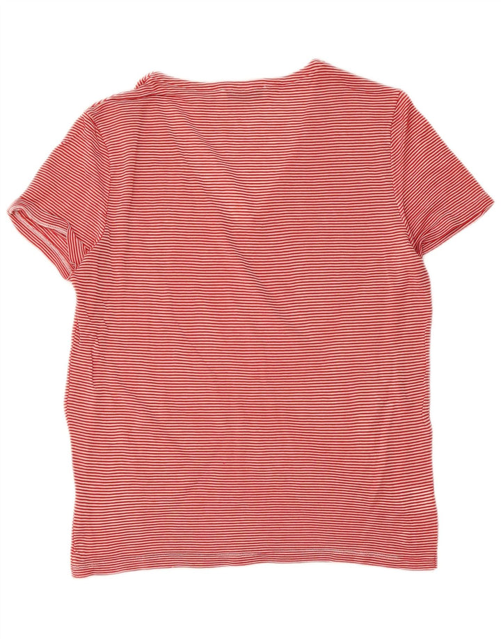 Lacoste Dame T-Shirt Top IT 42 Stor Rød Bomuld