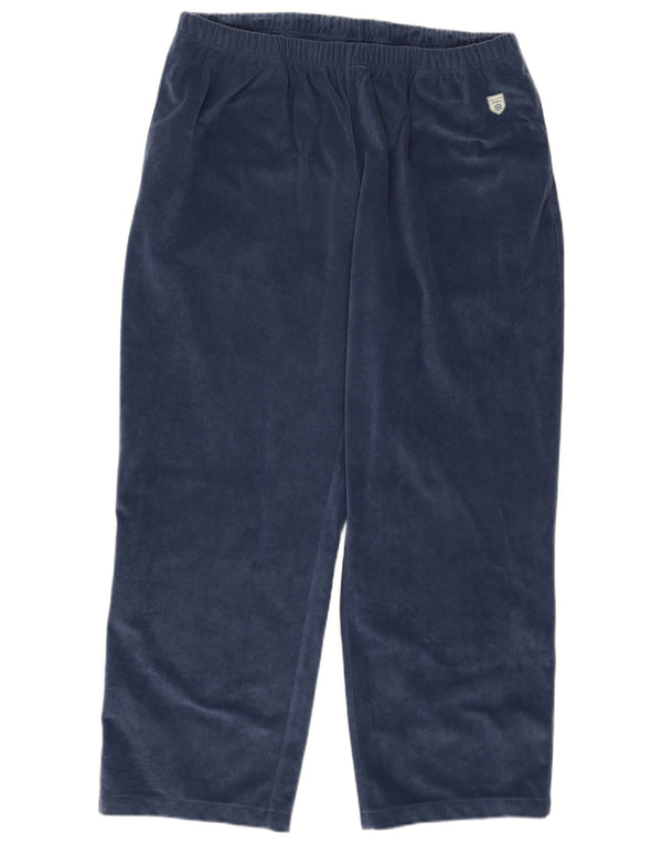 Diadora Mens Velour Tracksuit Trousers Large  Navy Blue Polyester