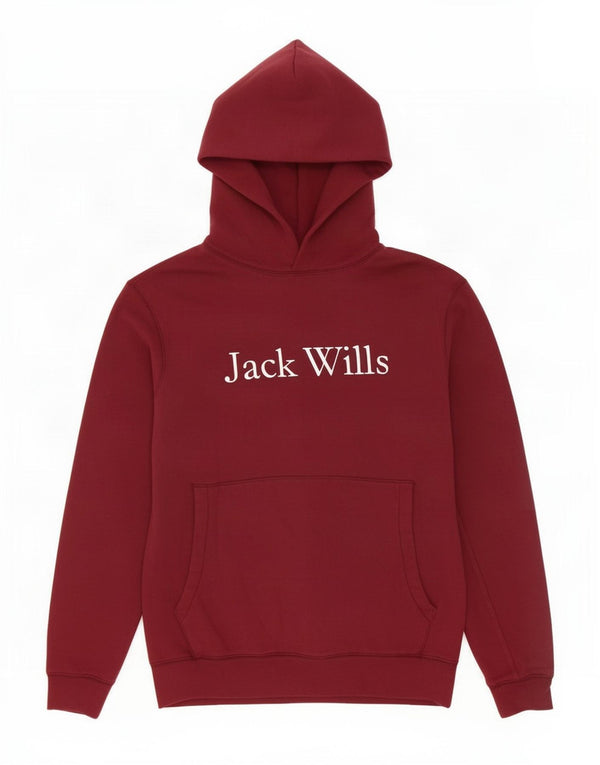 Jack Wills Grafisk hættetrøje til mænd XS Bourgogne bomuld