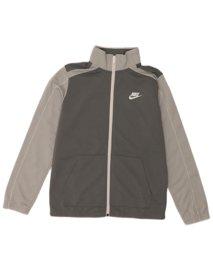 Nike Træningsdragt Topjakke til drenge 12-13 år Stor Grå Colourblock Polyester