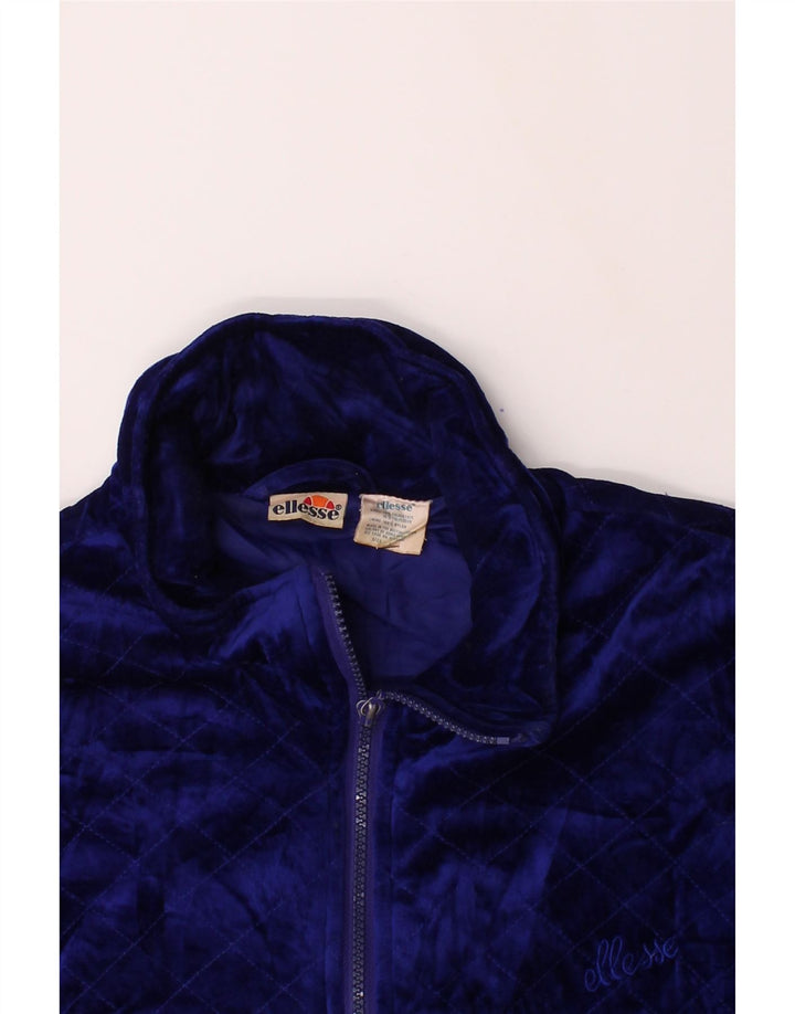ELLESSE Womens Oversized Tracksuit Top Jacket UK 16 Large Navy Blue Vintage Ellesse and Second-Hand Ellesse from Messina Hembry 
