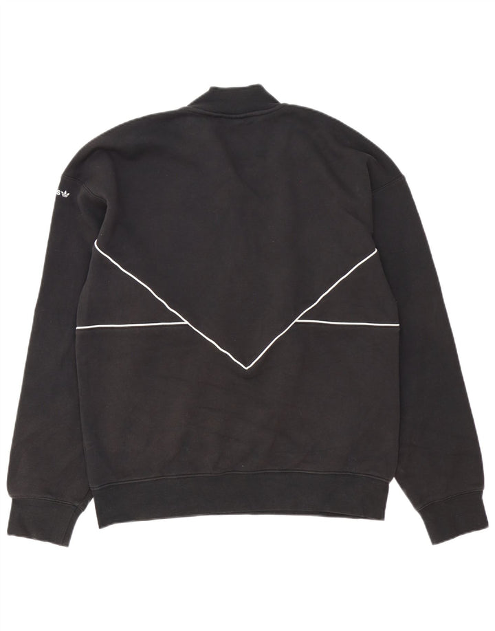 Adidas Sweatshirt med lynlås til mænd mellem sort bomuld