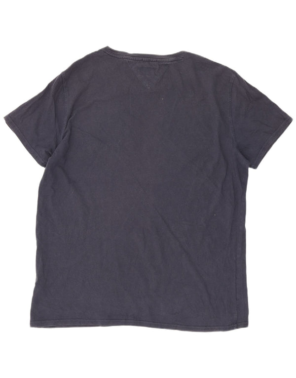 Tommy Hilfiger Herre Regular Fit T-Shirt Top XL Navy Blue Cotton