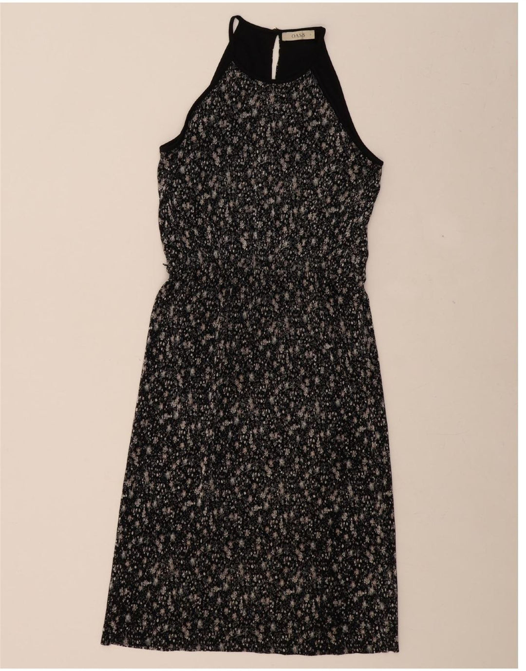 OASIS Womens Sleeveless Maxi Dress UK 10 Small Black Floral Polyester Vintage Oasis and Second-Hand Oasis from Messina Hembry 