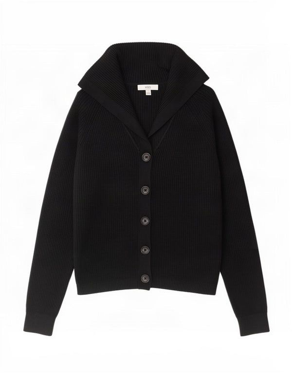 Marks & Spencer Dame Cardigan Sweater UK 16 Large Black Viscose