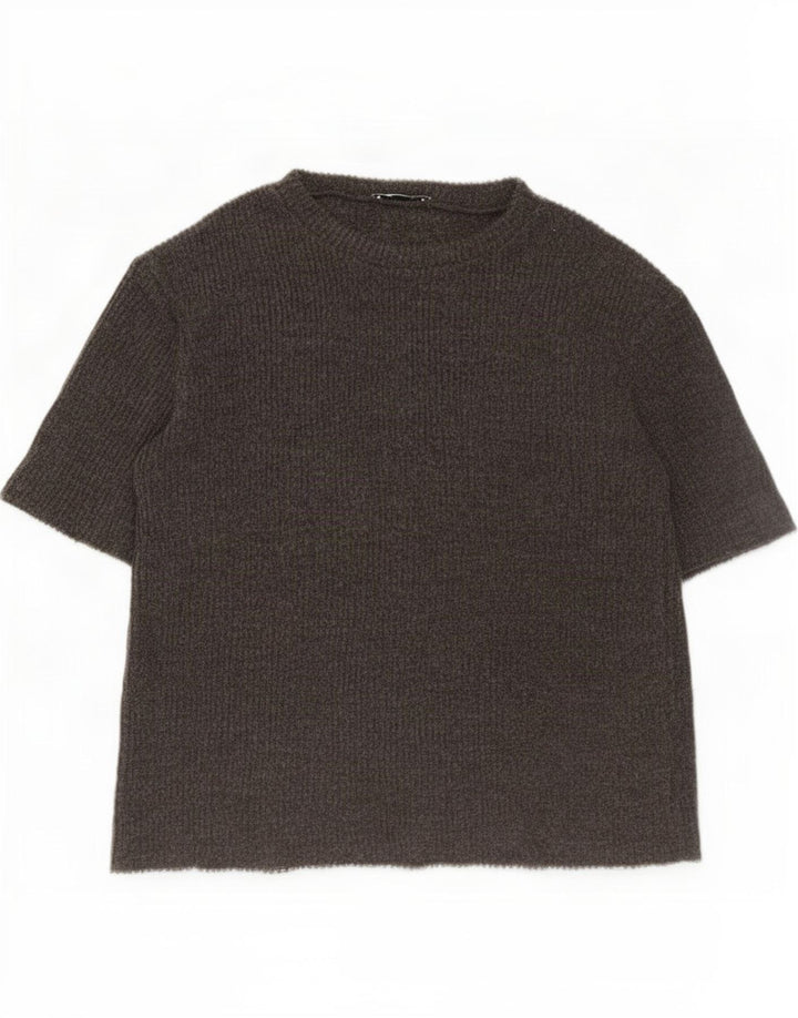 Zara Dame Oversized T-Shirt Top UK 10 Lille Grå