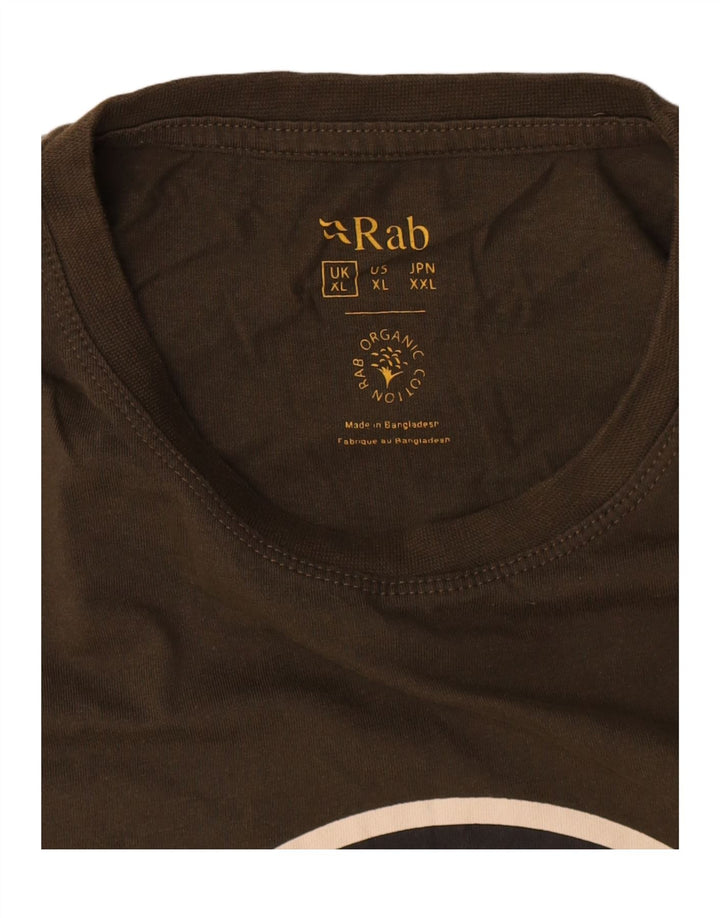 Rab Herre Grafisk T-Shirt Top XL Khaki Bomuld