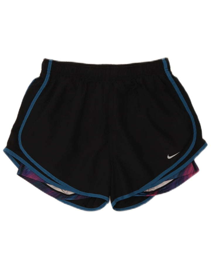 Nike Dame Dri Fit Sport Shorts UK 14 Large Black Polyester