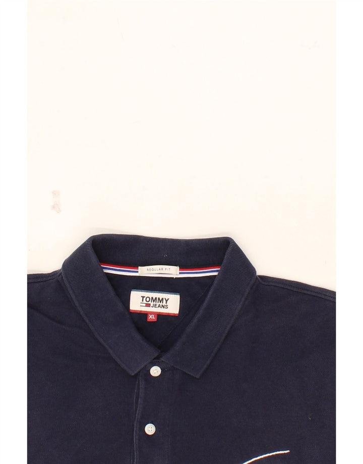 TOMMY HILFIGER Mens Regular Fit Polo Shirt XL Navy Blue Vintage Tommy Hilfiger and Second-Hand Tommy Hilfiger from Messina Hembry 