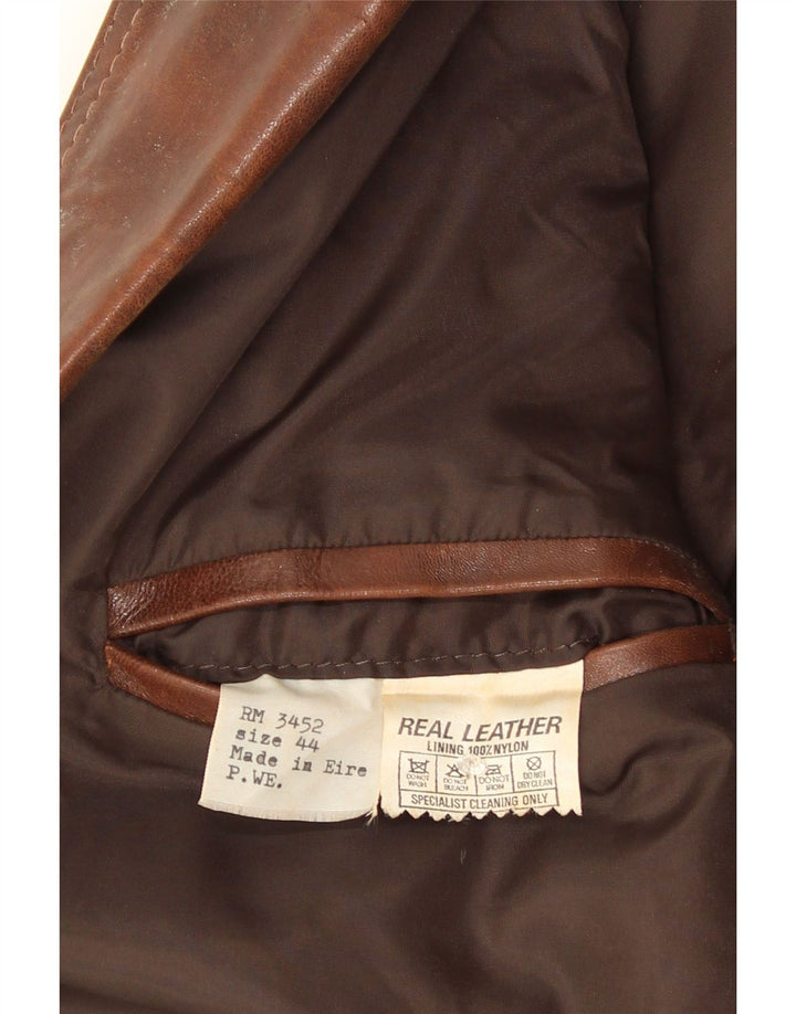 Vintage herre 2-knaps læder blazerjakke IT 44 XS brunt læder