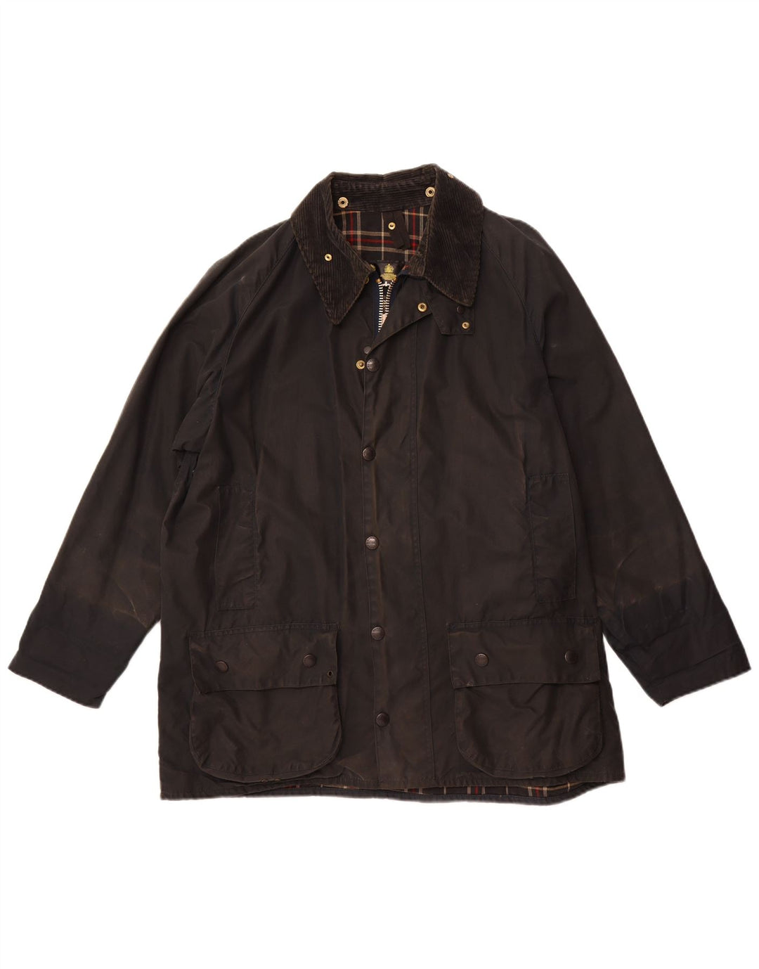 Barbour Herre Beaufort Vokset Bomuldsjakke UK 44 Stor Sort Bomuld