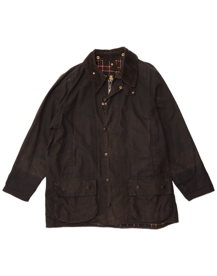 Barbour Herre Beaufort Vokset Bomuldsjakke UK 44 Stor Sort Bomuld