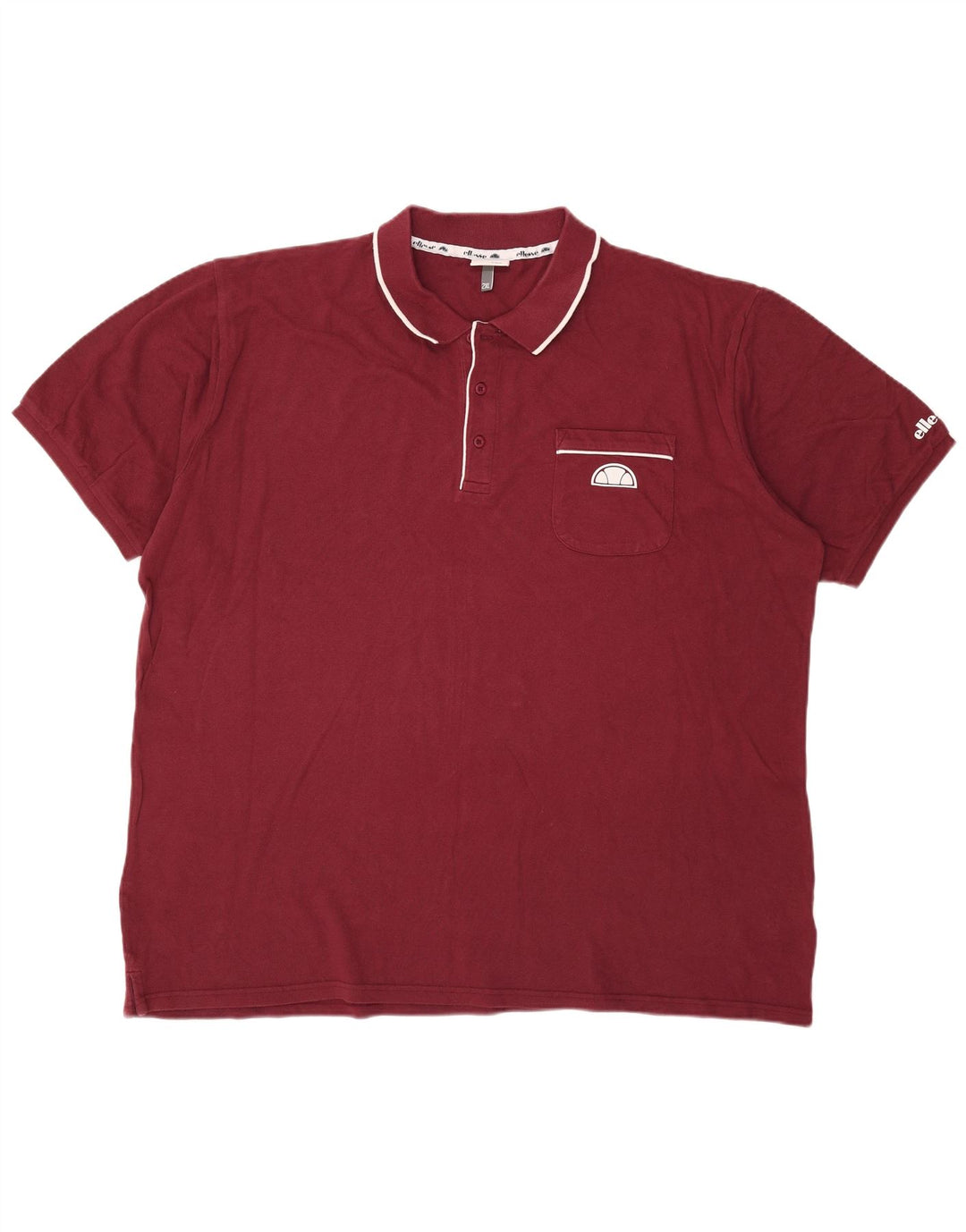 Ellesse Herre Polo Shirt 2XL Bourgogne Bomuld