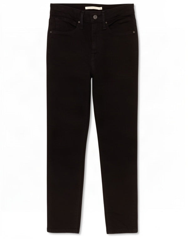 Levi's Dame 721 Højtaljede skinny cropped jeans W27 L24 sort bomuld