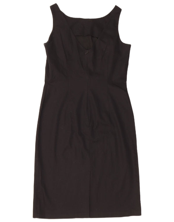 Marks & Spencer Dame Ærmeløs Skede Kjole UK 12 Medium Sort Bomuld